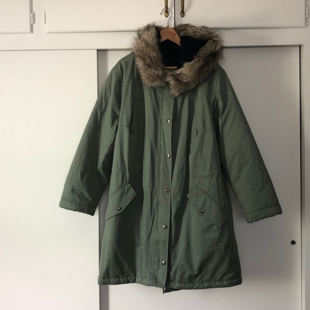 NWT PLUS SIZE  20 THE LOFT ARMY GREEN PARKA